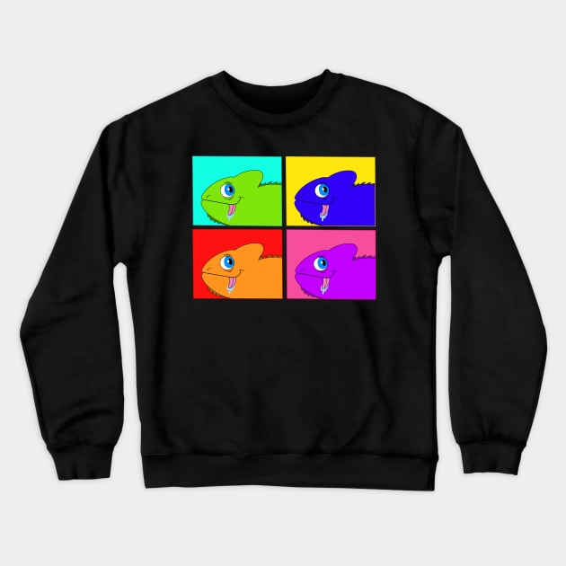 Colorful Chameleon Crewneck Sweatshirt by garciajey